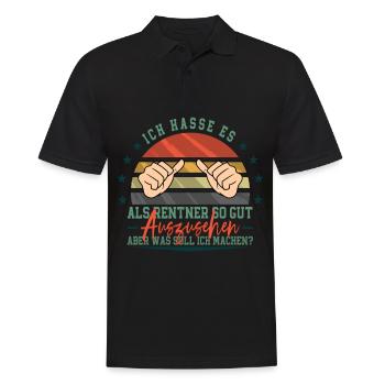 Ich hasse es als Rentner - Männer Poloshirt - Schwarz - Vorne - Kai (181cm)