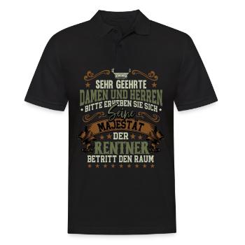 Rentner - Männer Poloshirt - Schwarz - Vorne - Kai (181cm)