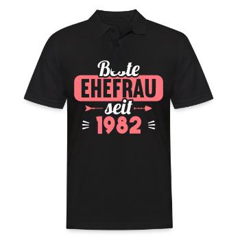 Beste Ehefrau Bester Ehemann seit 1982 - Männer Poloshirt - Schwarz - Vorne - Kai (181cm)