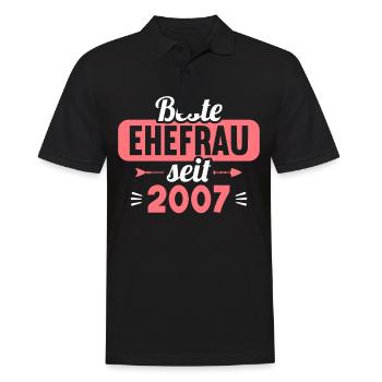 Beste Ehefrau Bester Ehemann seit 2007 - Männer Poloshirt - Schwarz - Vorne - Kai (181cm)