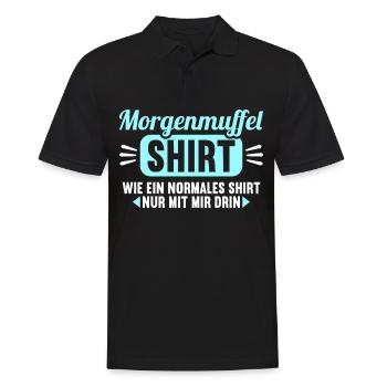 Morgenmuffel Shirt wie normales nur mit mir drin - Männer Poloshirt - Schwarz - Vorne - Kai (181cm)
