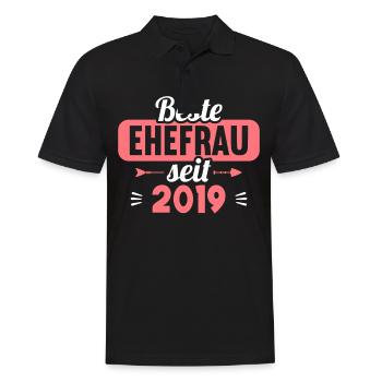 Beste Ehefrau Bester Ehemann seit 2019 - Männer Poloshirt - Schwarz - Vorne - Kai (181cm)