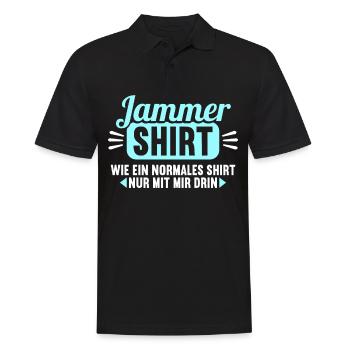 Jammer Shirt wie normales Shirt nur mit mir drin - Männer Poloshirt - Schwarz - Vorne - Kai (181cm)