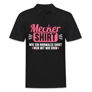 Mecker Shirt wie normales Shirt nur mit mir drin - Männer Poloshirt - Schwarz - Vorne - Kai (181cm)