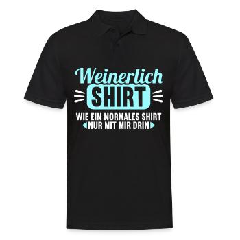 Weinerlich Shirt wie normales nur mit mir drin - Männer Poloshirt - Schwarz - Vorne - Kai (181cm)
