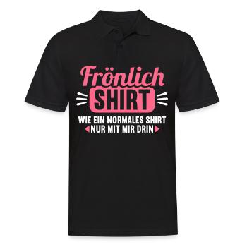 Fröhlich Shirt wie normales Shirt nur mit mir drin - Männer Poloshirt - Schwarz - Vorne - Kai (181cm)