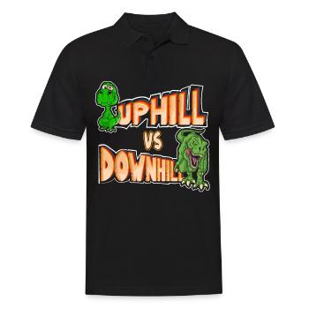 Dino weint beim Uphill und wird beim Downhill zum - Männer Poloshirt - Schwarz - Vorne - Kai (181cm)