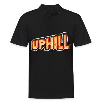 eMTB Fahrer lieben auch das Uphill fahren - Männer Poloshirt - Schwarz - Vorne - Kai (181cm)