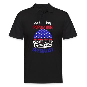 Hunting American Flag Population Control Special - Men's Polo Shirt - black - Front - Kai (181cm)
