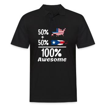 Traditionelles Puerto Rican 50 America Rico 100 - Männer Poloshirt - Schwarz - Vorne - Kai (181cm)