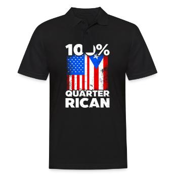 Traditionelles Puerto Rican 100% Viertel Rican - Männer Poloshirt - Schwarz - Vorne - Kai (181cm)