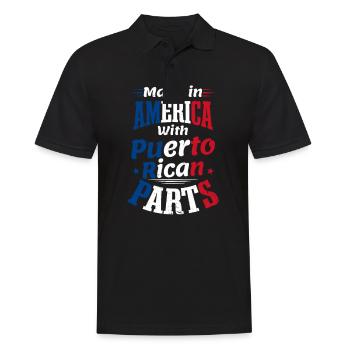 Traditioneller Puerto-Ricaner in Amerika mit Teilen - Männer Poloshirt - Schwarz - Vorne - Kai (181cm)
