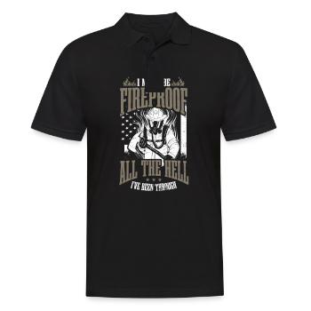 4 juillet Le pompier doit être ignifuge tout l’enfer - Polo Homme - noir - Devant - Kai (181cm)
