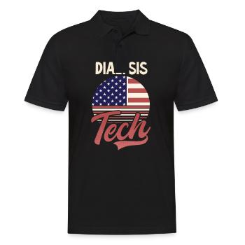Dialysis Tech American US Flag 4th July - Men's Polo Shirt - black - Front - Kai (181cm)