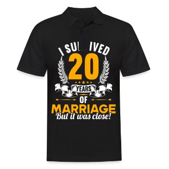 I survived 20 years of marriage 20th wedding anniversary - Men's Polo Shirt - black - Front - Kai (181cm)