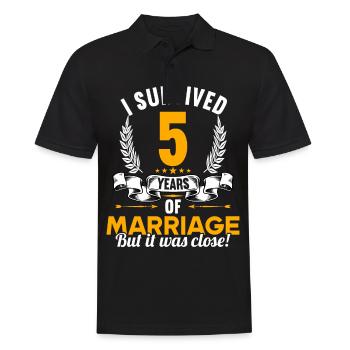 I survived 5 years of marriage 5th wedding anniversary - Men's Polo Shirt - black - Front - Kai (181cm)
