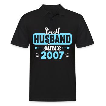 Best Wife Best Husband since 2007 - Men's Polo Shirt - black - Front - Kai (181cm)
