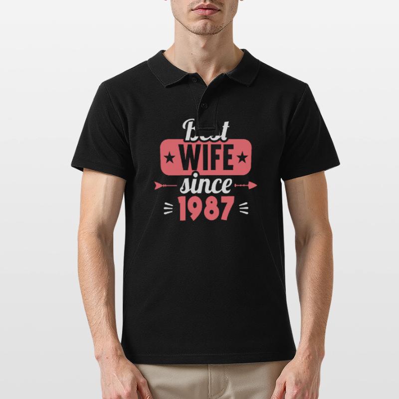 Beste Ehefrau Bester Ehemann seit 1987 Männer Poloshirt