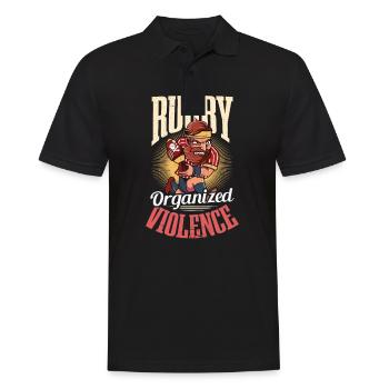 Rugby Rugby organisierte Gewalt - Männer Poloshirt - Schwarz - Vorne - Kai (181cm)