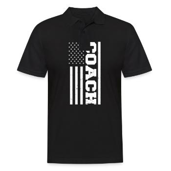 American Flag Coach 4. Juli Amerikanische Flagge - Männer Poloshirt - Schwarz - Vorne - Kai (181cm)