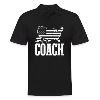American Flag Coach 4. Juli Amerikanische Staaten - Männer Poloshirt - Schwarz - Vorne - Kai (181cm)