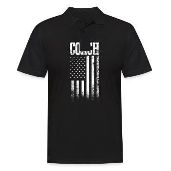 American Flag Coach 4. Juli Amerikanische Flagge - Männer Poloshirt - Schwarz - Vorne - Kai (181cm)