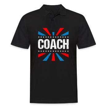 American Flag Coach 4. Juli Stripes - Männer Poloshirt - Schwarz - Vorne - Kai (181cm)