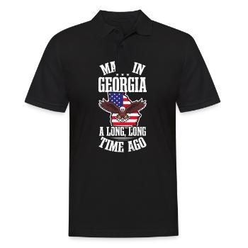 Georgia Peach In Georgia Long Time Ago Flag - Men's Polo Shirt - black - Front - Kai (181cm)