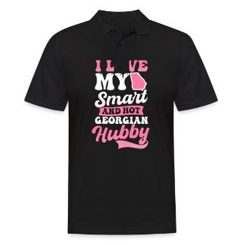 Georgia Peach Love My Smart Hot Hubby - Men's Polo Shirt - black - Front - Kai (181cm)