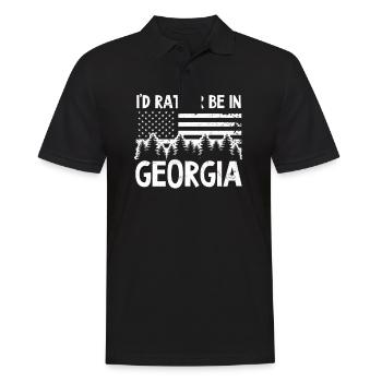 Georgia Peach I'd Rather Be In Georgia Flag - Men's Polo Shirt - black - Front - Kai (181cm)