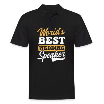 Conférencier Worlds Meilleur orateur de mariage - Polo Homme - noir - Devant - Kai (181cm)