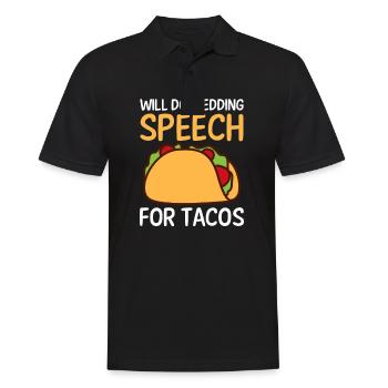 Le conférencier fera un discours de mariage pour les tacos - Polo Homme - noir - Devant - Kai (181cm)