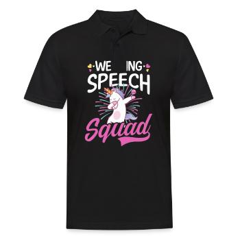 Redner Wedding Speech Squad - Männer Poloshirt - Schwarz - Vorne - Kai (181cm)