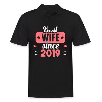Best Wife Best Husband since 2019 - Men's Polo Shirt - black - Front - Kai (181cm)