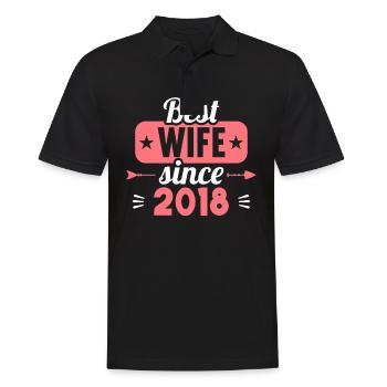Beste Ehefrau Bester Ehemann seit 2018 - Männer Poloshirt - Schwarz - Vorne - Kai (181cm)