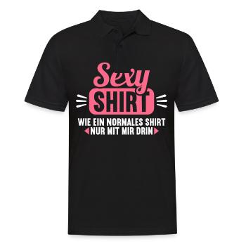 Sexy Shirt wie normales Shirt nur mit mir drin - Männer Poloshirt - Schwarz - Vorne - Kai (181cm)