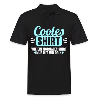 Cooles Shirt wie normales Shirt nur mit mir drin - Männer Poloshirt - Schwarz - Vorne - Kai (181cm)