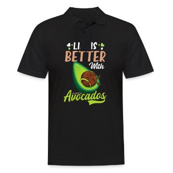 Avocado Life Better With Avocado - Men's Polo Shirt - black - Front - Kai (181cm)