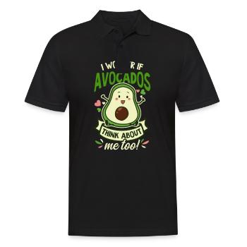 Avocado Wonder If Avocado Think Of Me Too - Men's Polo Shirt - black - Front - Kai (181cm)