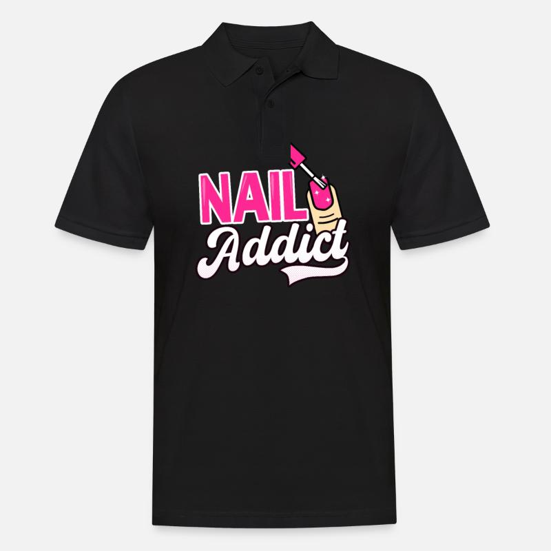 Nail Tech Nagelsüchtig - Männer Poloshirt - Schwarz