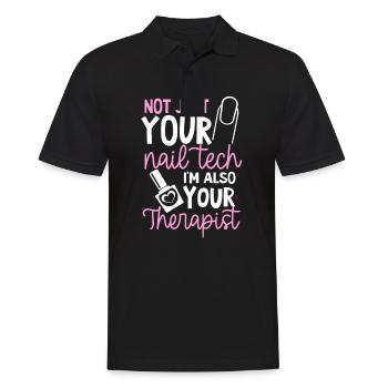 Nail Tech pas seulement votre Nail Tech aussi thérapeute - Polo Homme - noir - Devant - Kai (181cm)