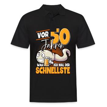 50. Geburtstag Vor 50 Jahren war ich mal der - Männer Poloshirt - Schwarz - Vorne - Kai (181cm)