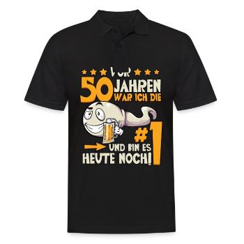 Vor 50 Jahren 50. Geburtstag - Männer Poloshirt - Schwarz - Vorne - Kai (181cm)
