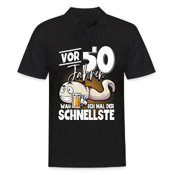 50. Geburtstag Vor 50 Jahren war ich mal der - Männer Poloshirt - Schwarz - Vorne - Kai (181cm)