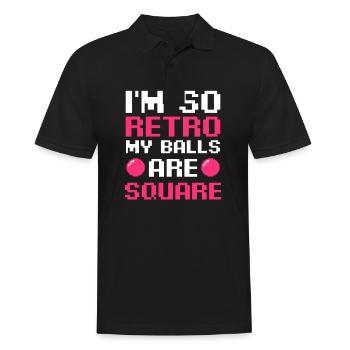 EDM Rave Techno So Retro My Balls Are Square - Men's Polo Shirt - black - Front - Kai (181cm)