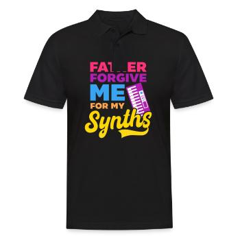 EDM Rave Techno Father Forgive Me For My Synths - Men's Polo Shirt - black - Front - Kai (181cm)