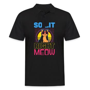 EDM Rave Techno 80s Lit Right Meow - Men's Polo Shirt - black - Front - Kai (181cm)