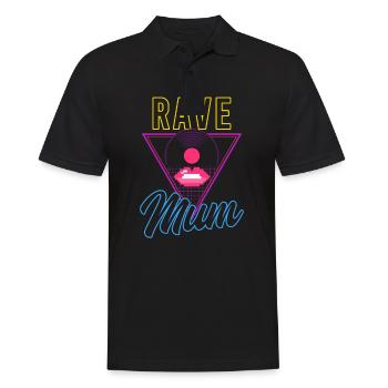 EDM Rave Techno 80s Rave Maman - Polo Homme - noir - Devant - Kai (181cm)