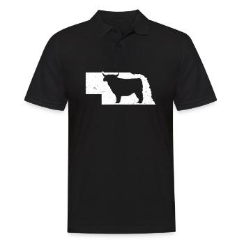 Highland Cow Patriotic Nebraska 4 juillet - Polo Homme - noir - Devant - Kai (181cm)