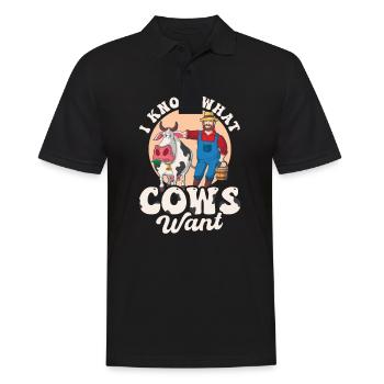 Cow Whisperer I Know What Cows Want - Men's Polo Shirt - black - Front - Kai (181cm)